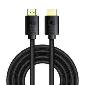 Cable hdmi m to hdmi m  2m  8k  baseus hight definition, ver. 2.1,  8k/60hz, 4k/120hz, 3d, hdr, 48gbps, gold-plated, cakgq-k01 Thumbnail 2
