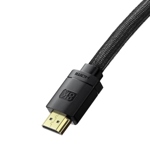 Cable hdmi m to hdmi m  2m  8k  baseus hight definition, ver. 2.1,  8k/60hz, 4k/120hz, 3d, hdr, 48gbps, gold-plated, cakgq-k01 Thumbnail 5