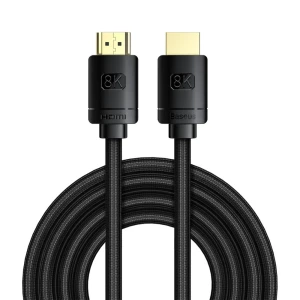 Cable hdmi m to hdmi m  2m  8k  baseus hight definition, ver. 2.1,  8k/60hz, 4k/120hz, 3d, hdr, 48gbps, gold-plated, cakgq-k01 Thumbnail 1