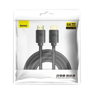 Cable hdmi m to hdmi m  2m  8k  baseus hight definition, ver. 2.1,  8k/60hz, 4k/120hz, 3d, hdr, 48gbps, gold-plated, cakgq-k01 Thumbnail 5