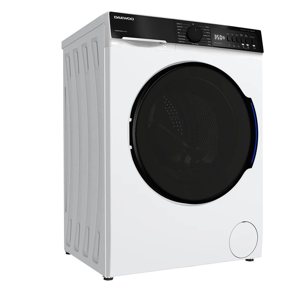 Masina de spalat rufe daewoo dwd-cv7021,  7 kg / 1400rpm, 53cm, clasa a, motor inverter, display, panou negru + usa dubla neagra, 15 program, alb 3
