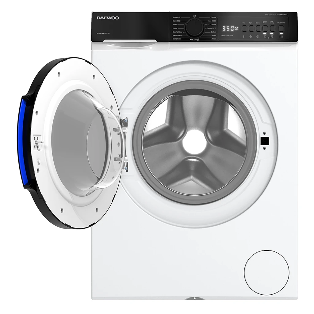Masina de spalat rufe daewoo dwd-cv9021,  9 kg / 1400rpm, 58cm, clasa a, motor inverter, display 4