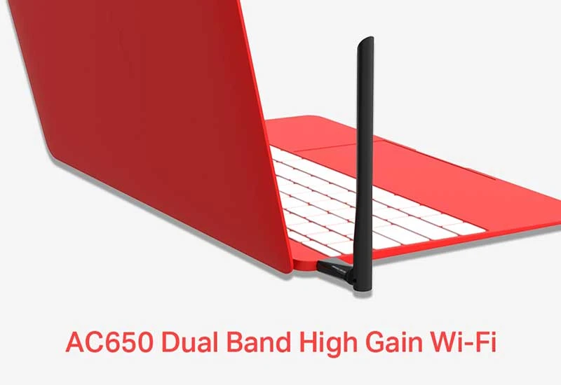 Mercusys mu6h ac650 high gain wireless dual band usb adapter,speed: 200 mbps at 2.4 ghz + 433 mbps at 5 ghz,spec: 1× high gain external antenna, usb 2 3