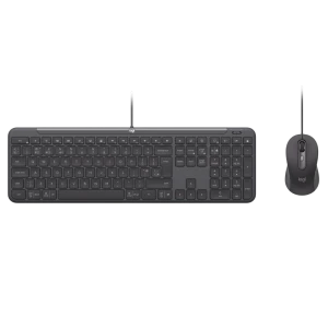 Set Tastatură + Mouse Logitech Signature Slim MK620, Cu fir, Negru