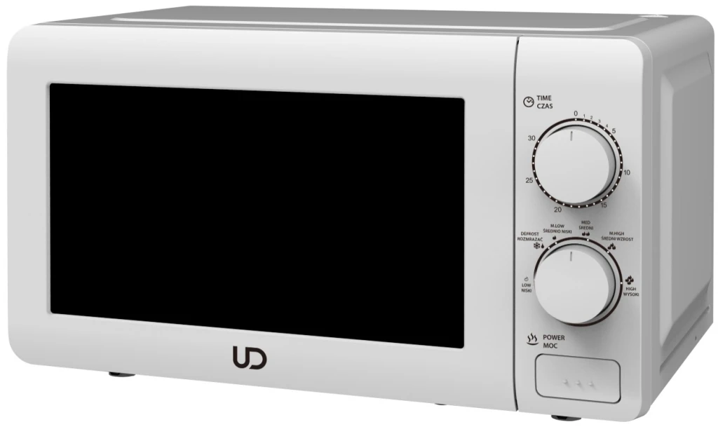 Microwave oven ud mm20l-wa, 20l, 700w, white, mechanical control, 6 power levels, easy operation 2
