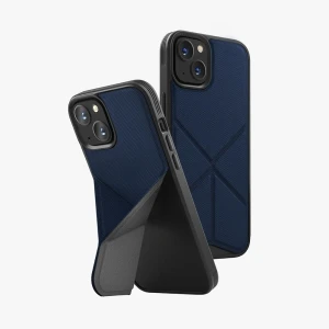 Uniq case hybrid magclick charging transforma for iphone 15 pro max, blue