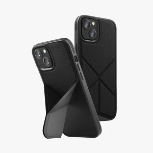 Uniq case hybrid magclick charging transforma for iphone 15 pro max, black