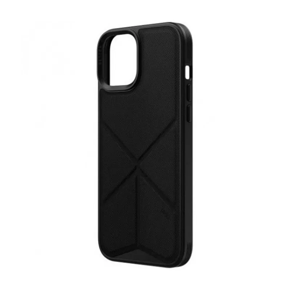 Uniq case hybrid magclick charging transforma for iphone 15 pro max, black 2