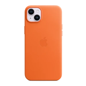 Case original leather with magsafe for iphone 15 plus/14 plus, orange