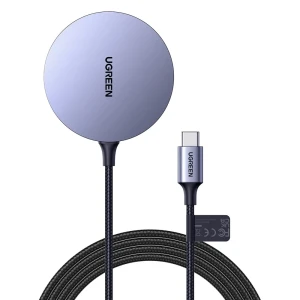 Ugreen wireless magnetic charger for iphone 15w cd245, grey Thumbnail 1