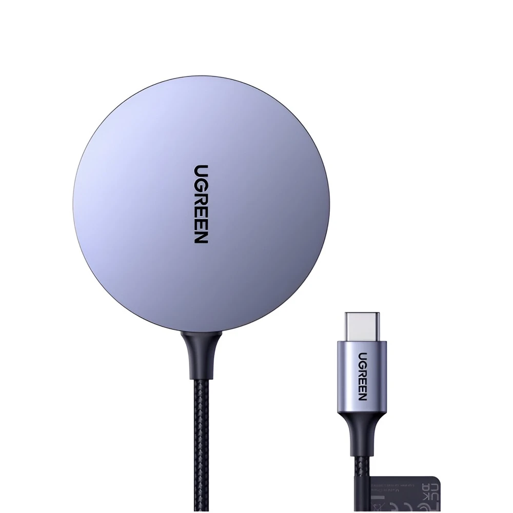 Ugreen wireless magnetic charger for iphone 15w cd245, grey 2