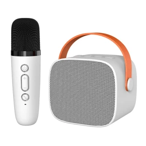 Ktv portable karaoke set microphone and speaker p2, 6w, white