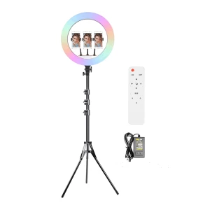 Selfie Ring RGB Light 18" MJ45 with Tripod 2.1m, Bag and Remote Control