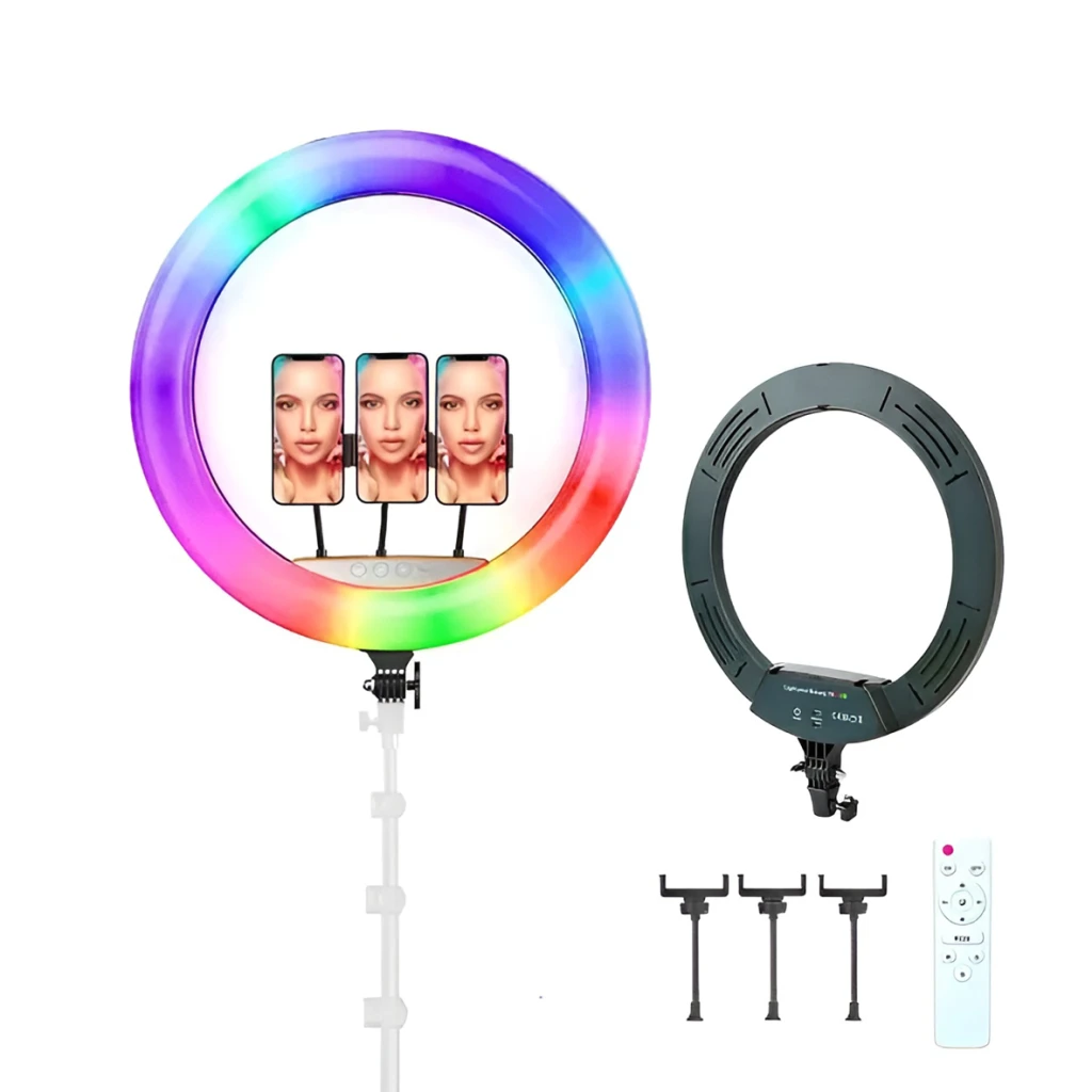 Selfie ring rgb light 22" mj56 with tripod 2.1m, bag and remote control 2