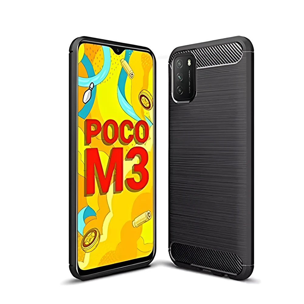 Чехол helmet case carbon для xiaomi poco m3, черный 2