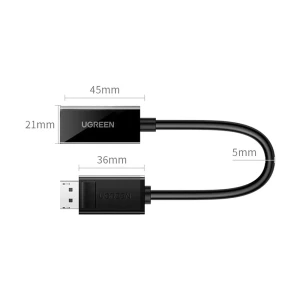 Ugreen adapter dp-m to hdmi-f 4k@60hz with audio 0.25m mm137, black Thumbnail 3