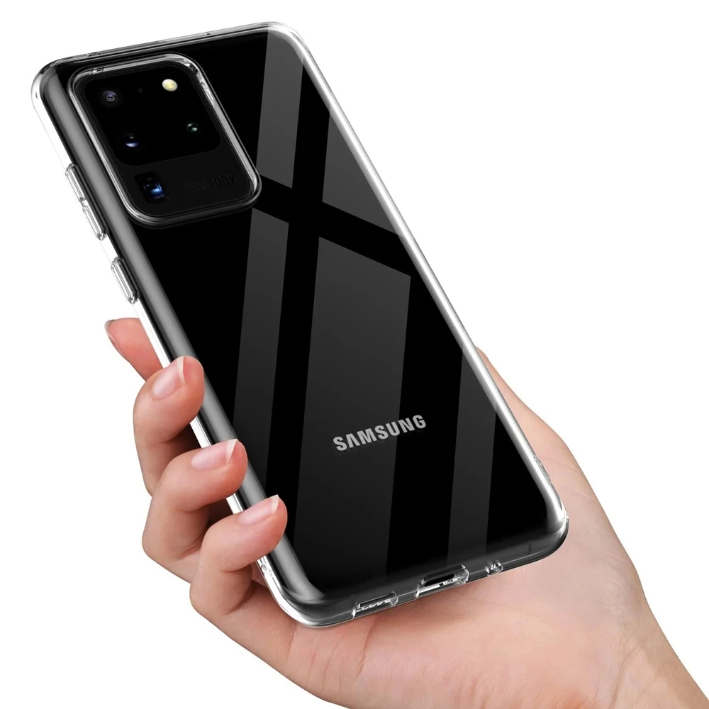 Чехол tpu soft helmet case для samsung s20 ultra, прозрачный 2