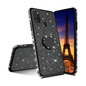 Чехол helmet tpu glitter для samsung a21s, черный