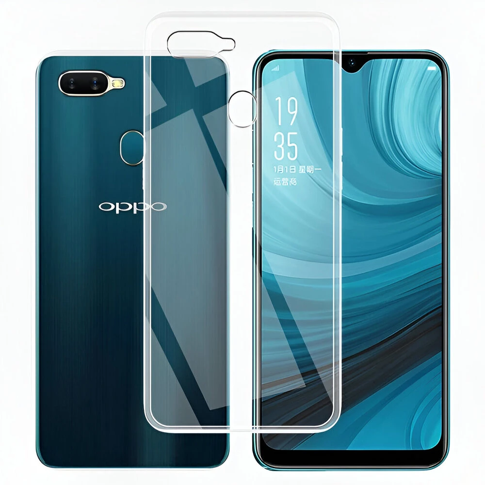 Мягкий tpu чехол helmet case для oppo a12, прозрачный 2