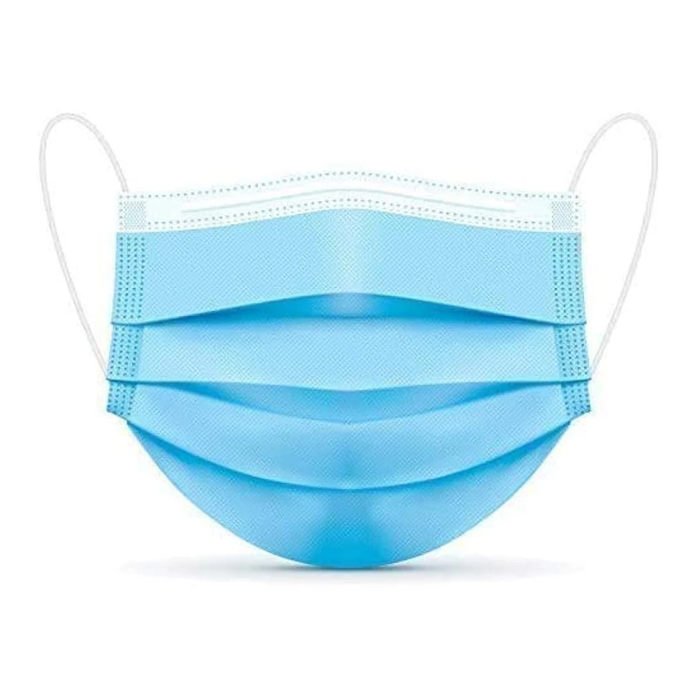 Helmet disposable face mask, 3 layers, blue. 50pcs/box/ masca faciala de unica folosinta. albastra 2