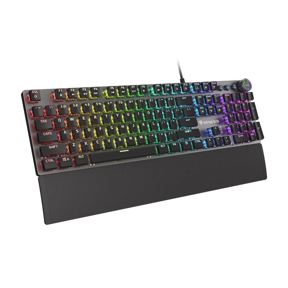 Механическая клавиатура genesis thor 380 rgb, us layout, rgb подсветка, синие переключатели outemu 2