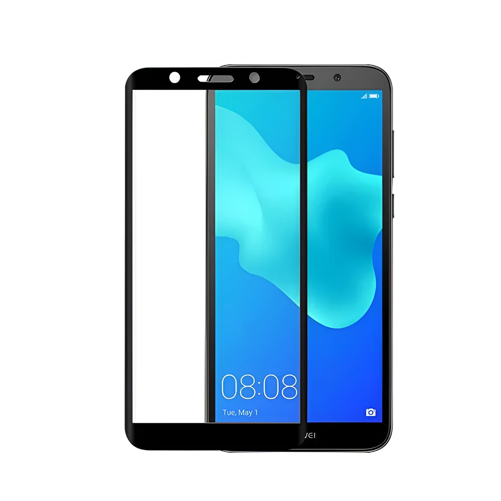 Защитное стекло full coverage 2.5d для huawei y5 (2018), черное 2