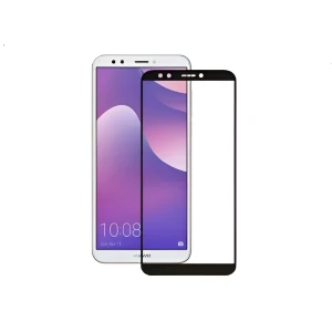 Защитное стекло full coverage glass 2.5d для huawei y6 2018, черная рамка