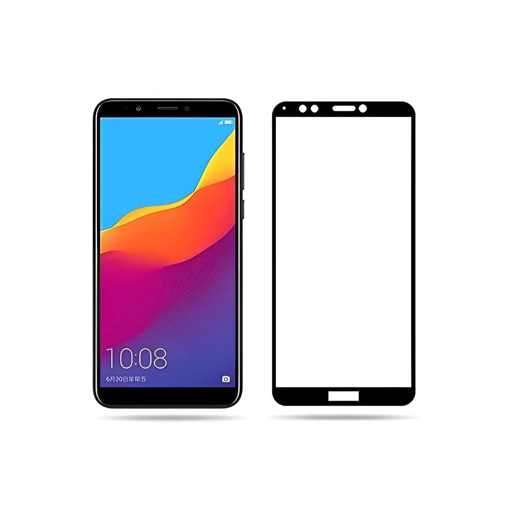 Защитное стекло full coverage 2.5d для huawei y7 prime (2018), черное 2