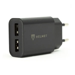 Сетевое зарядное устройство с кабелем usb - micro-usb 2xusb 2.4a, черное