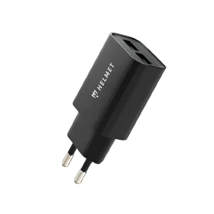 Сетевое зарядное устройство helmet 2xusb 2.4a, черное