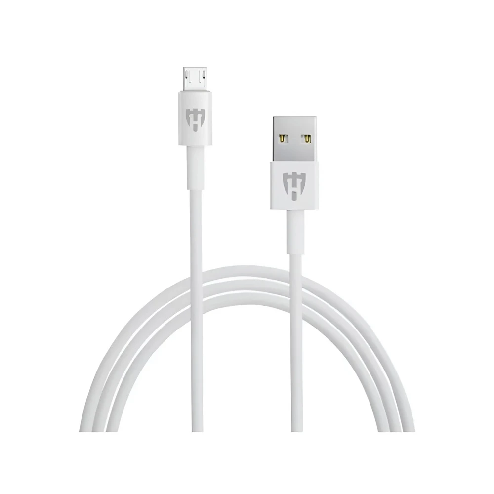 Helmet wall charger with cable usb to micro-usb 2xusb 2.4a, white	 2