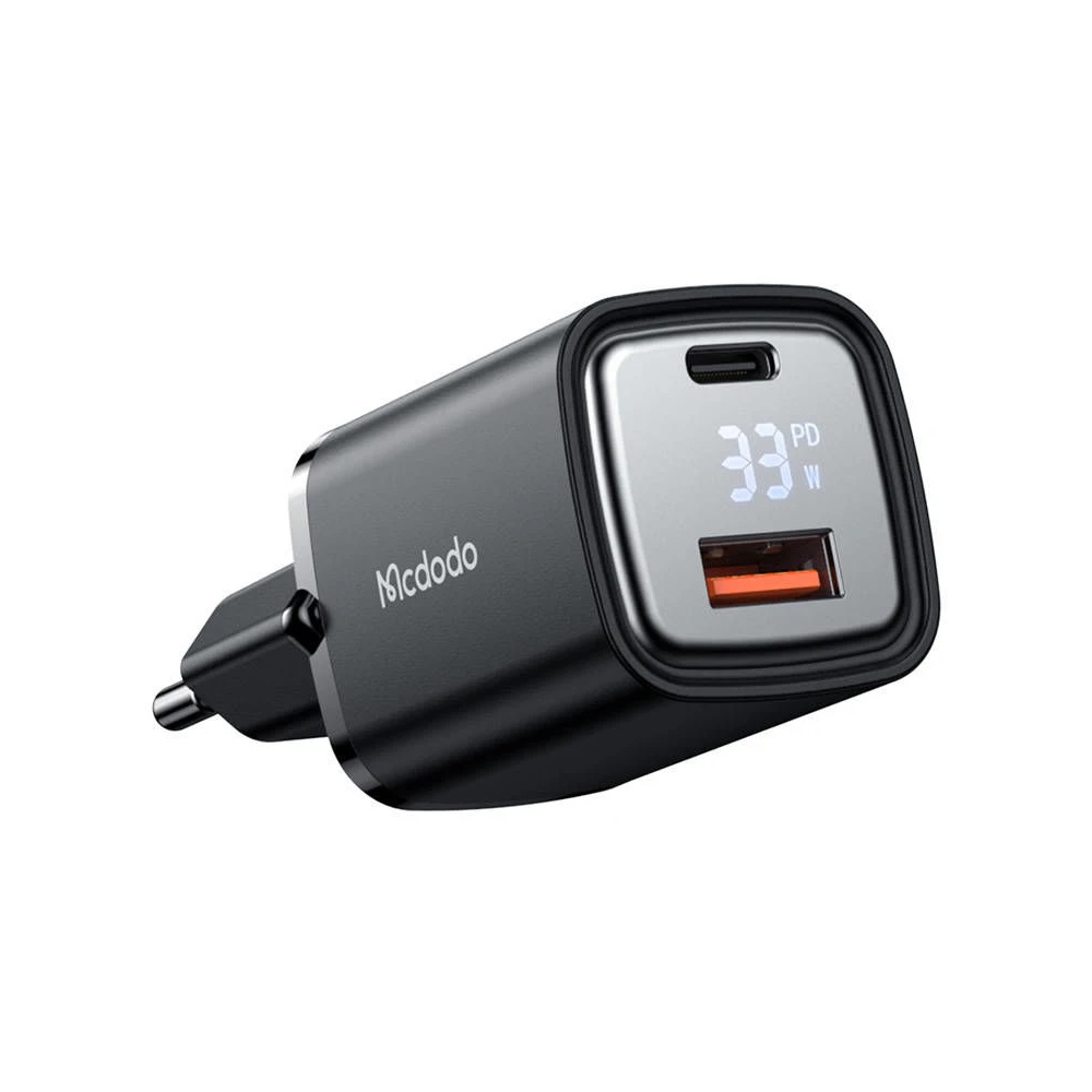 Mcdodo wall charger 1*usb-a+1*type-c 3a 33w, black 2