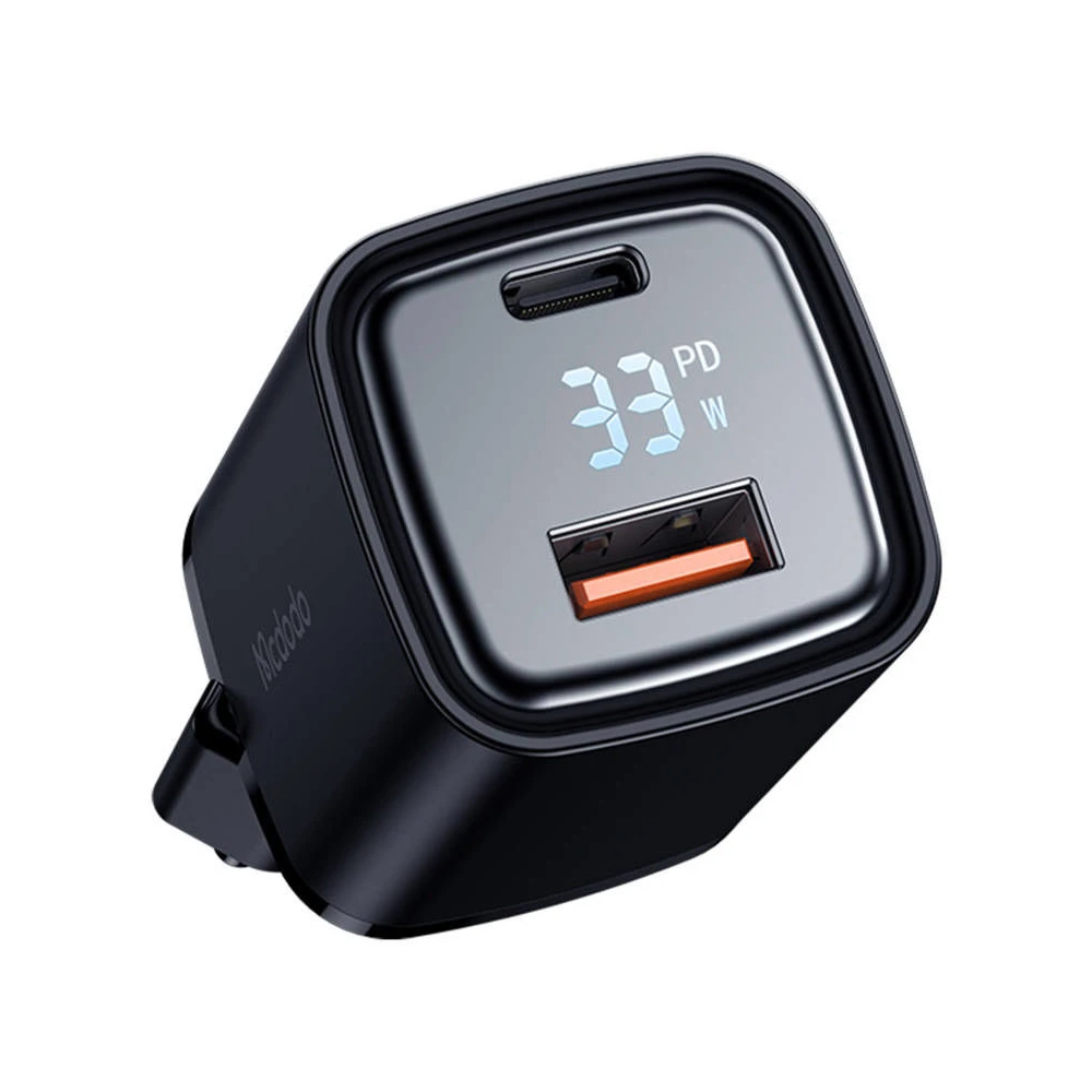 Mcdodo wall charger 1*usb-a+1*type-c 3a 33w, black 3