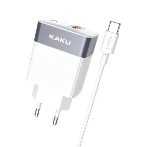Сетевое зарядное устройство ksiga с кабелем usb - micro-usb 18w ksc-369 baize, белое