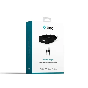 Зарядное устройство ttec с кабелем usb на micro usb 2.1a (1.2 м) smart travel, черное Thumbnail 3