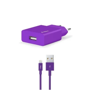 Ttec wall charger with cable usb to micro usb 2.1a (1.2m) smart travel, purple