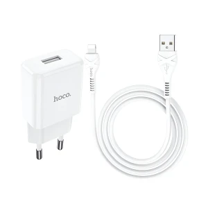Hoco wall charger with сable usb to lightning n9 2.1a especial, white	