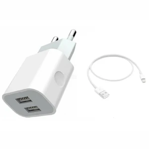 Сетевое зарядное устройство jokade с кабелем usb to lightning, одиночное/двойное, 5a, yiyue, белое