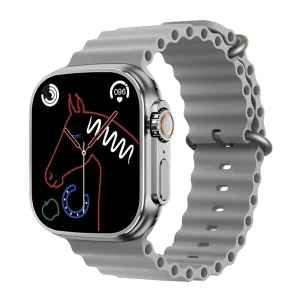 Charome smart watch hd call t8s ultra max, с 2 ремешками, серебристый