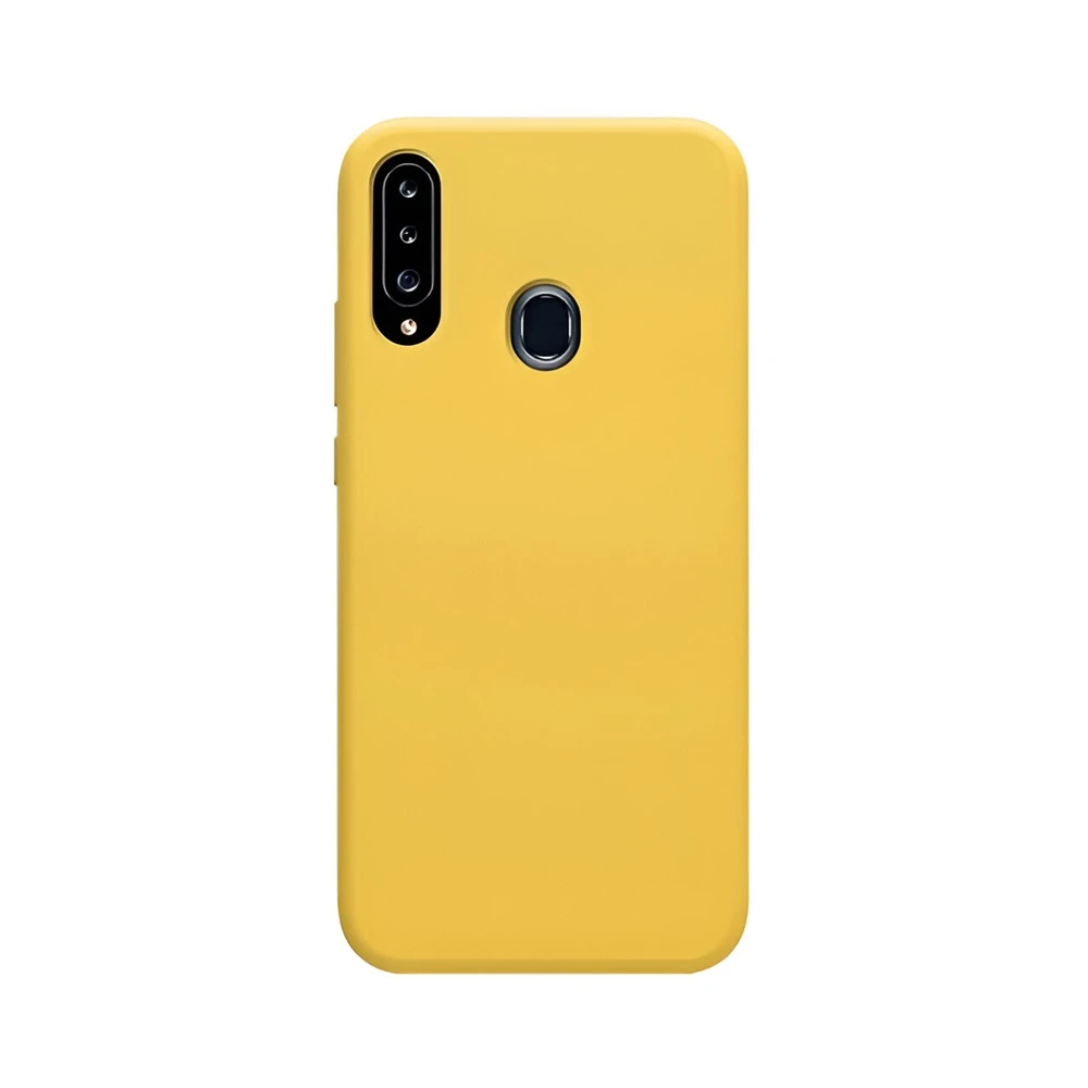 Чехол liquid silicone для samsung a20s, желтый 2