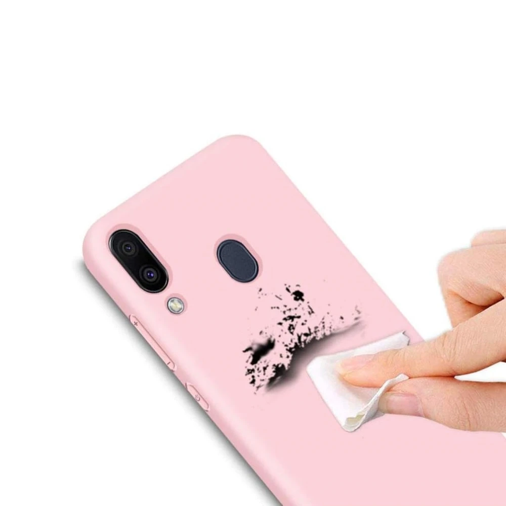 Чехол liquid silicone для samsung a10s, розовый 2