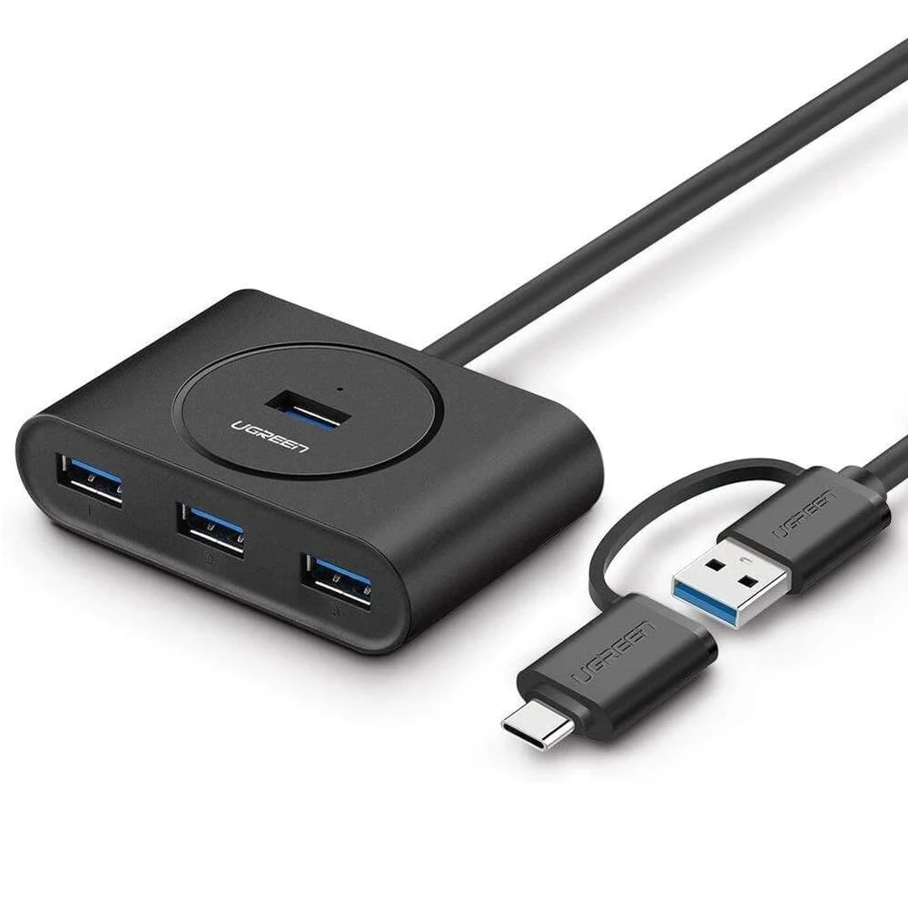 Ugreen hub 4in1 usb 3.0 with type-c adapter to 4*usb 3.0 1m cr113, black 2