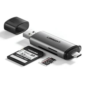 Ugreen card reader 2in1 type-c 3.0 to usb-a 3.0 to tf/sd cm185, black Thumbnail 3