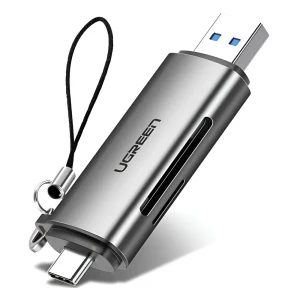 Ugreen card reader 2in1 type-c 3.0 to usb-a 3.0 to tf/sd cm185, black Thumbnail 2