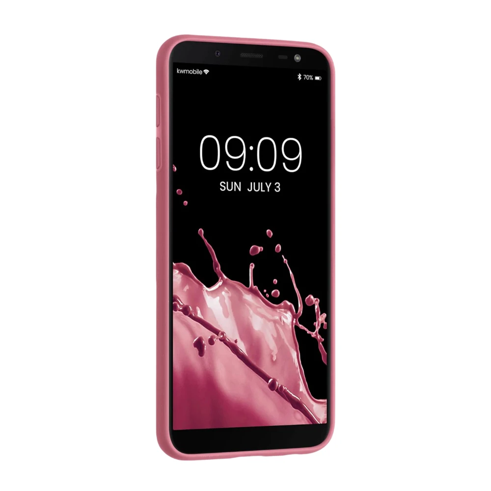 Чехол liquid silicone для samsung j6 (2018), розовый 2