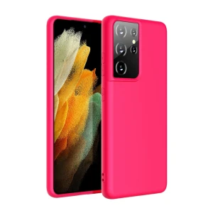 Helmet case liquid silicone samsung s21 ultra, pink red