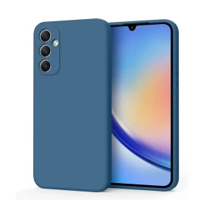 Чехол liquid silicone для samsung a34, синий
