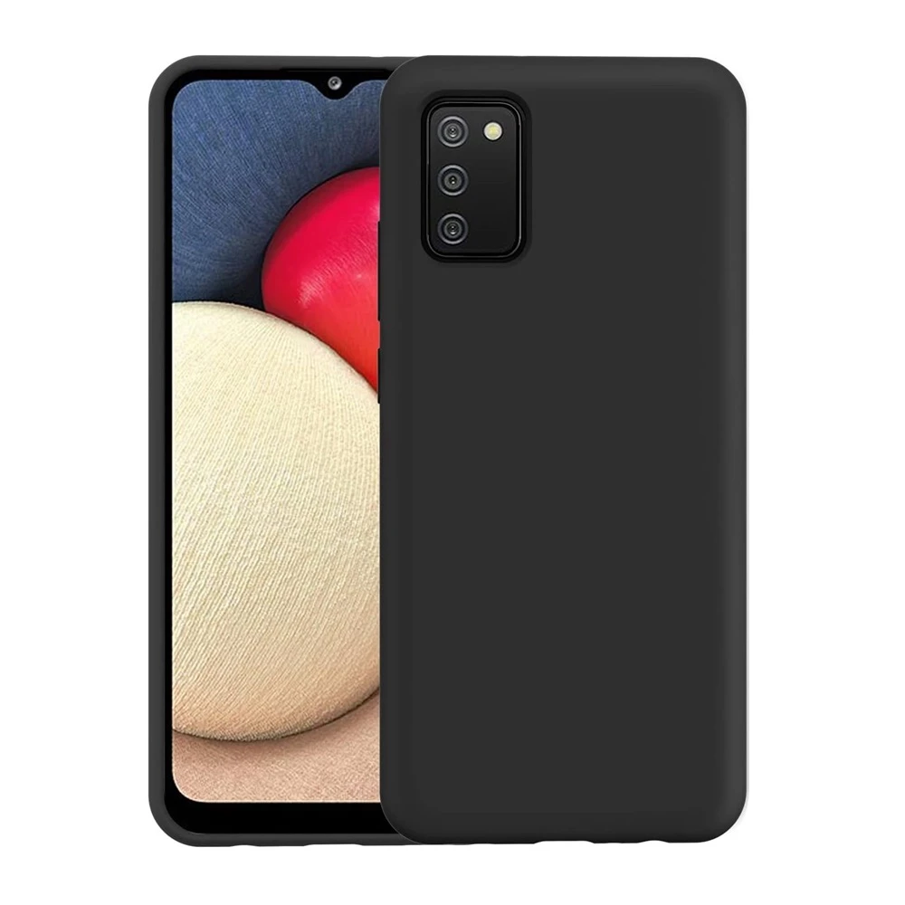 Чехол helmet liquid silicone для samsung a02s, черный 2