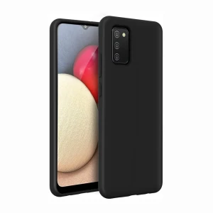 Чехол helmet liquid silicone для samsung a02s, черный