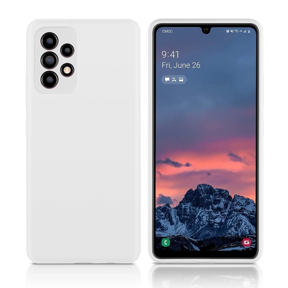 Чехол liquid silicone для samsung a72, белый 2
